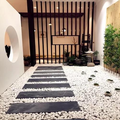 天然青石板地砖防滑庭院草坪石花园装饰不规则汀步石板圆形脚踏板