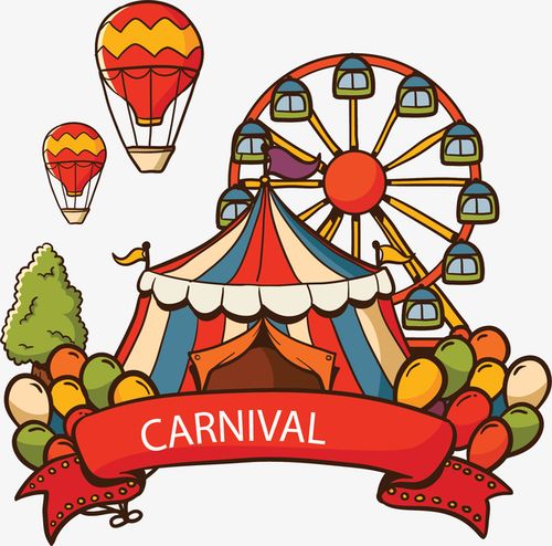 卡通彩色狂欢节游乐园免抠素材免费下载_觅元素51yuan