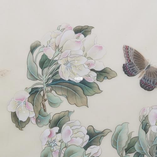 海棠蛱蝶图_工笔画_绘画_文化_绘画