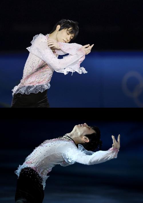 羽生结弦表演滑亲吻冰面##花滑表演滑堪称视觉盛宴