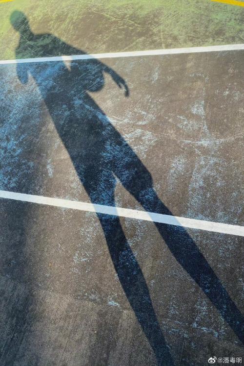 潘粤明影子秀身材#潘粤明晒出打篮球的影子照,"也就能用影子秀一下