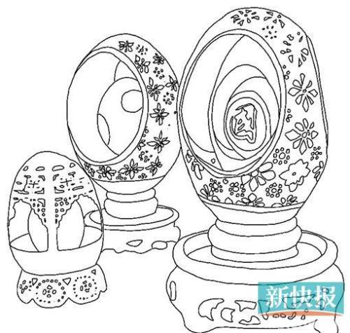 鹅蛋上画动物简笔画