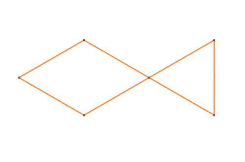 用7根小棒摆一条三角鱼