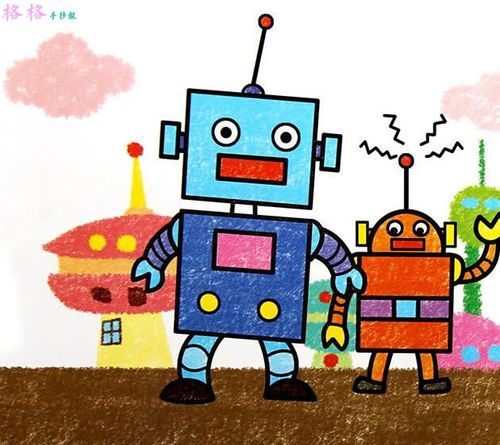 机器人儿童画怎么画范画作品_儿童画_格格手抄报