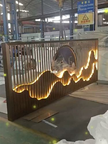 双面发光新中式假山庭院隔断_庭院_屏风_隔断_佛山市佩佳不锈钢有限