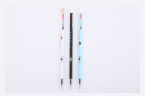 0.38全针管中性笔芯0.5 卡通学生考试水笔替芯碳素黑色 一件代发