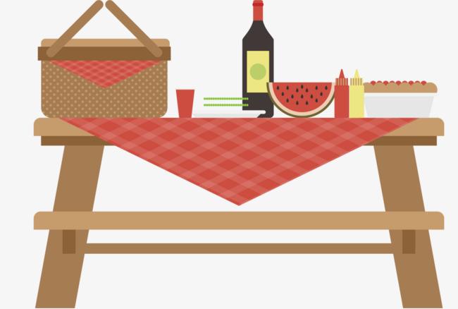春季踏青野游野餐春季踏青野游春季红色餐布西瓜野餐