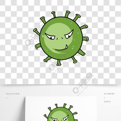手绘卡通新冠病毒元素插图1年前发布