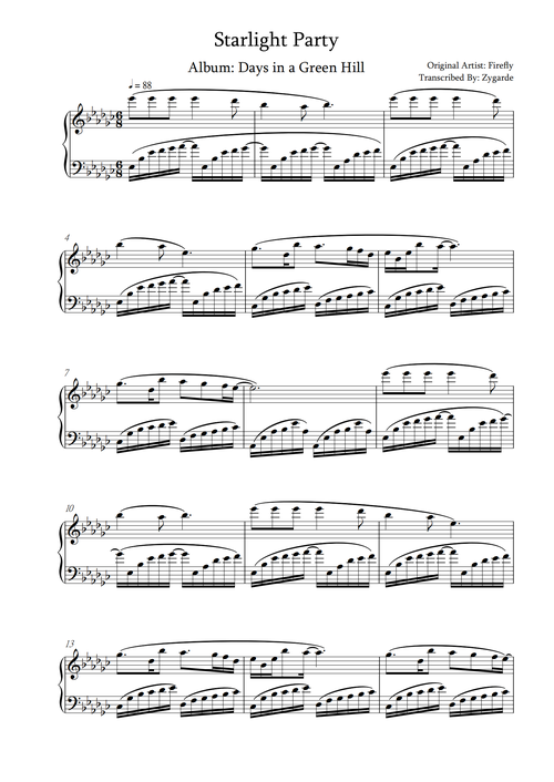 星光派对钢琴简谱 数字双手-虫虫钢琴