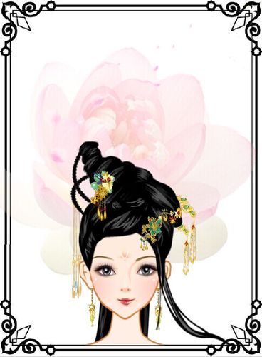 中国风古代女子发型头饰