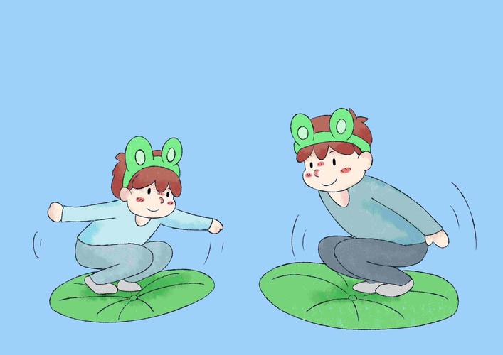 双脚连续跳《小青蛙跳荷叶》