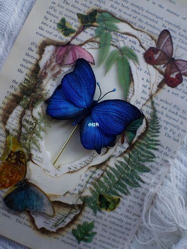 克莱因蓝蝴蝶微钩自染色_微钩_小仙女_重口味_兴趣爱好_手工