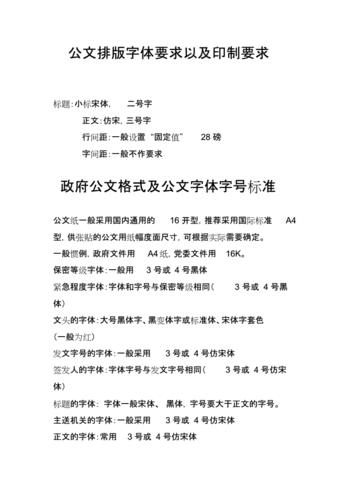 政府公文字体要求与格式docx10页