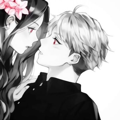 动漫高冷情侣头像黑白