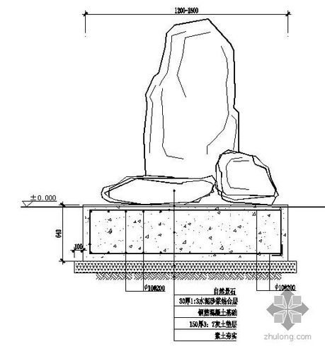 景石施工大样图:平面 立面 a剖面 b剖面 查看详情>> 立即下载