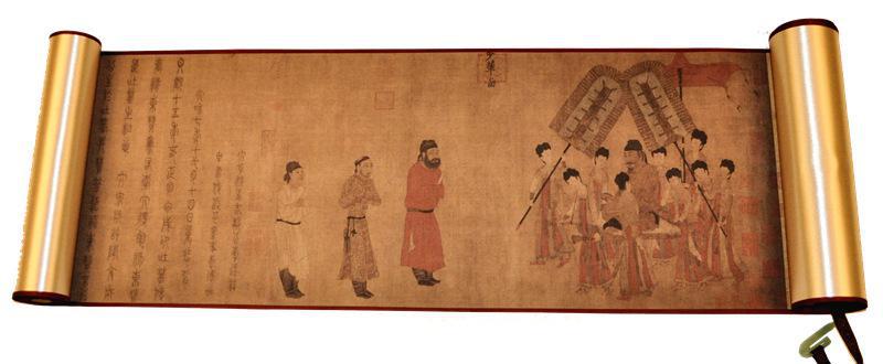 丝绸卷轴画 步辇图 中国十大名画