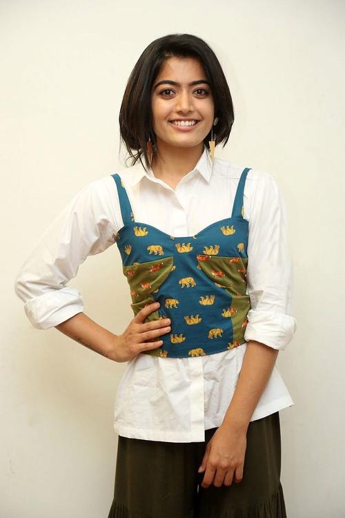 actress rashmika mandanna at devadas movie grand