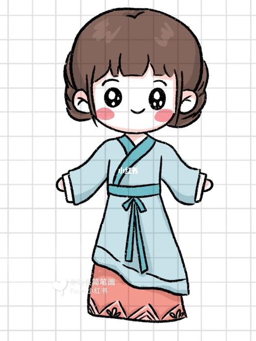 简笔画|简单可爱古风人物女孩小姐姐线稿_简笔画_古风