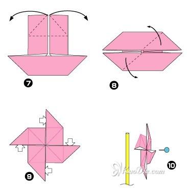 幼儿折纸风车步骤图片大全图片大全图片 手工折纸大全