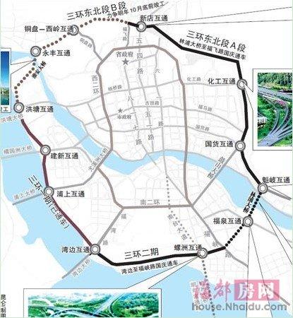 本报讯经过十年的修建,福州市三环路终于贯通了.