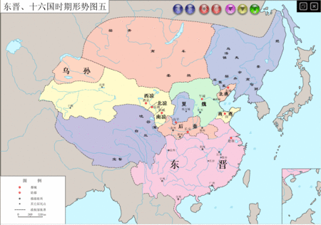 谁能发送一条东晋十六国的疆域变化组图给我?年代间隔