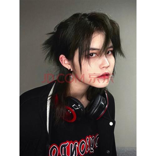 武士头假发 网红武士头假发男女通用狼尾学生日常男士发型日系鲻鱼头