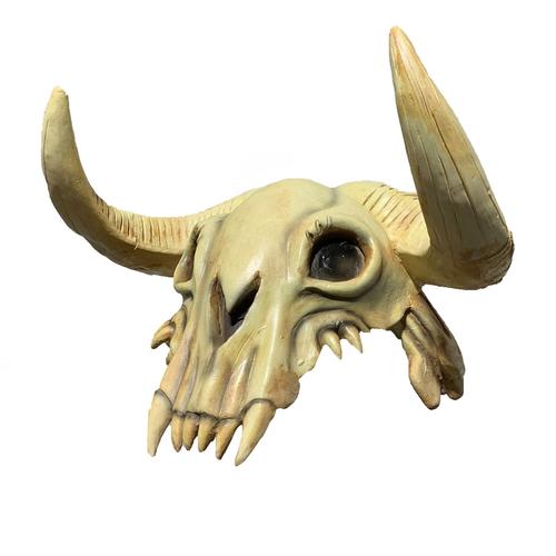 万圣节牛头骷髅面具亚马逊热卖牛角恐怖吓人道具动物头乳胶面具