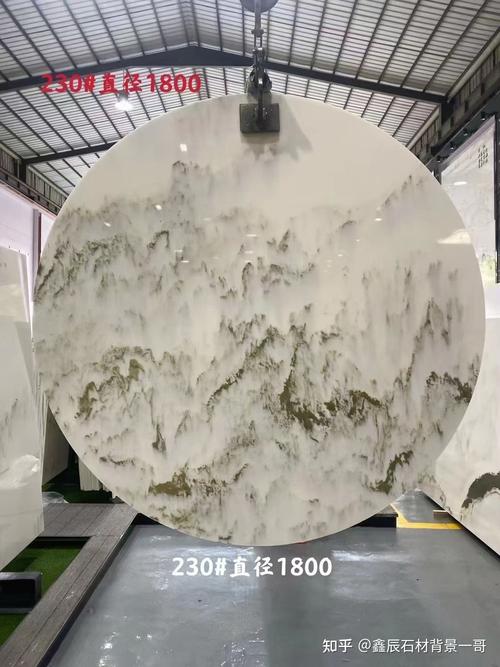天然山水画大理石圆形背景墙太精致了