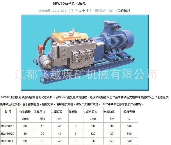 brw80系列乳化液泵