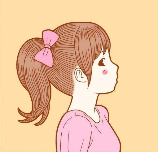 马尾辫女孩侧脸头像."可以随意下载但不要用来做坏事哦"(^^)