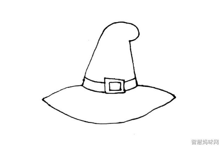 女巫帽简笔画画法步骤