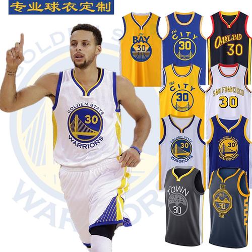 队篮球服30号库里球衣篮网11号汤普森杜兰特比赛队服定制套装