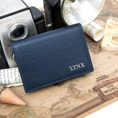 lynx - 山猫经典品牌风真皮款2卡1照名片夹 - obuy
