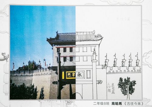 【西安城墙】"小小城墙守护人"手绘城墙作品展在南门月城展出