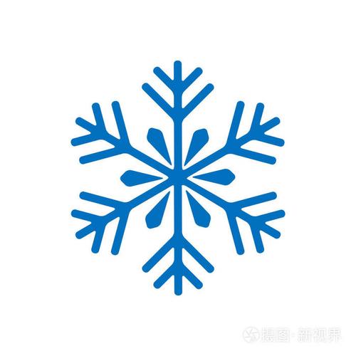 孤立在白色背景上的雪花冬天.蓝色图标的轮廓.圣诞节设计的矢量图.