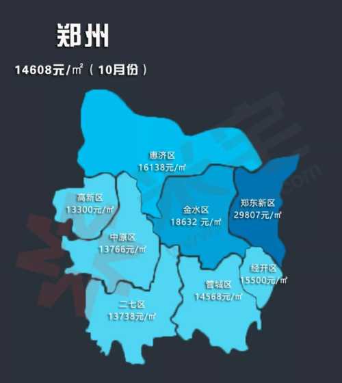 郑州10月房价地图