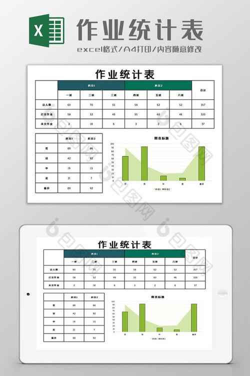 作业统计表格excel模板