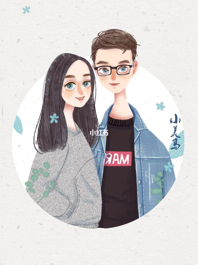 春暖花开系列-情侣头像人物插画分享小美马