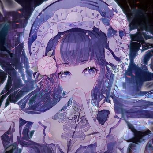 漫画女头一秒倾心的紫色系头像