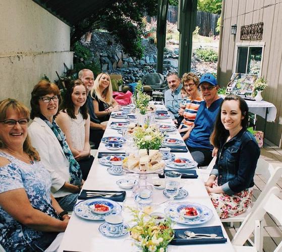 please join us for a tea party on the patio