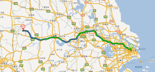 这条国道经过上海,江苏,安徽,河南,湖北,陕西,甘肃,宁夏和新疆8个