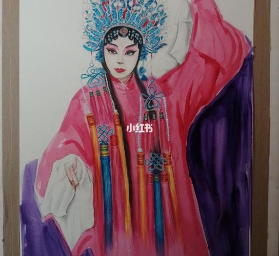 京剧 水粉 彩铅_京剧_彩铅_张国荣_我的随手画_文化