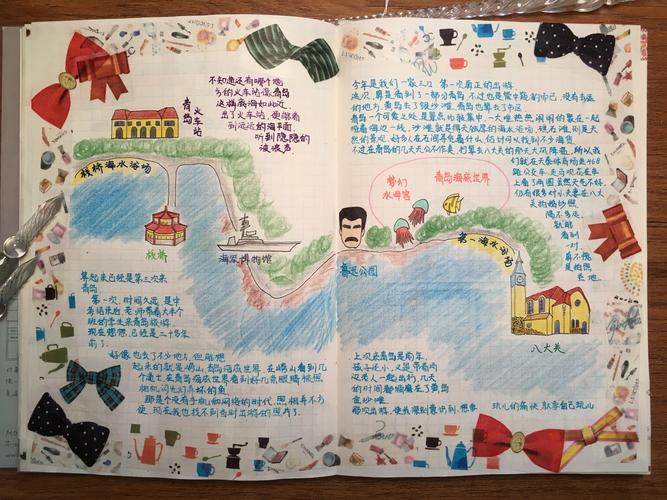 旅行手帐之青岛_水滴项链的手绘生活__插画师作品_涂鸦王国gracg.com
