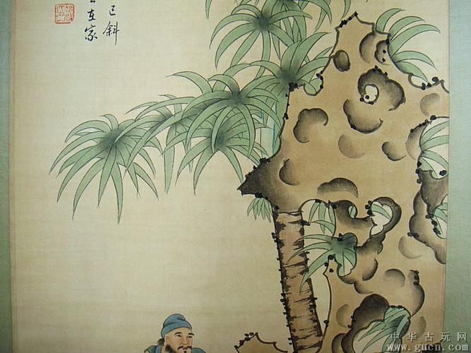清代画家冷梅作品老人物画20-12