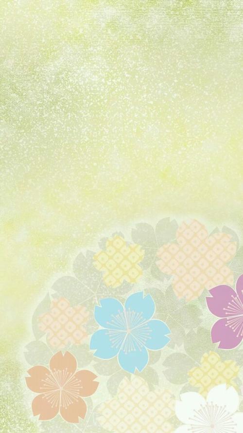 唯美和风 碎花 平铺高清手机壁纸 背景底图