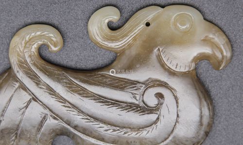 明或更早白玉凤鸟玉佩