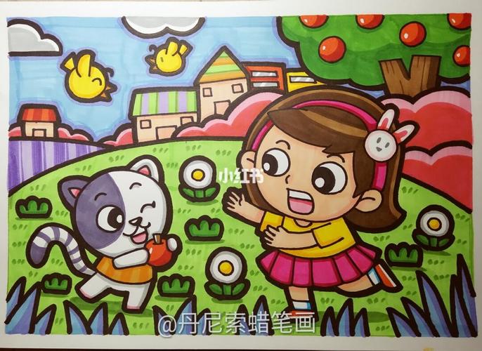 素材分享/儿童画/春天来了/春游/简笔画_儿童画_春天去哪玩_简笔画