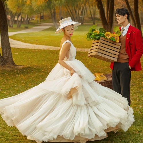 婚纱影楼主题摄影结婚照情侣装法式浪漫田园风小清新