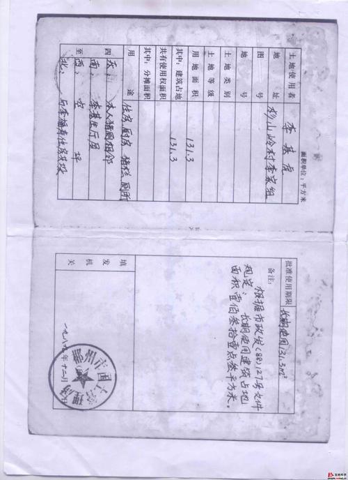 建设用地使用证   本人李机虎,1989年办理了农村集体建房土地使用证