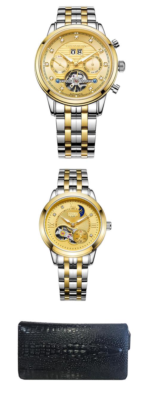 poloalan经典大日历多功能机械腕表